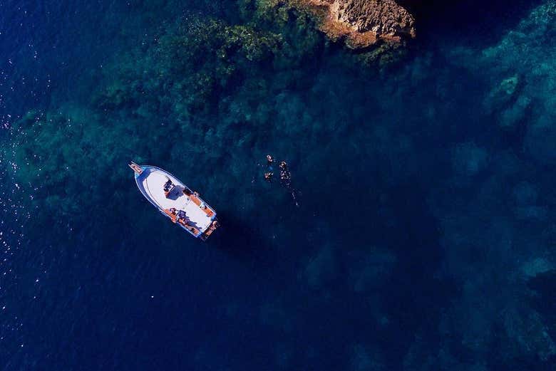 Vista aerea della Riserva Marina nel nord di Minorca
